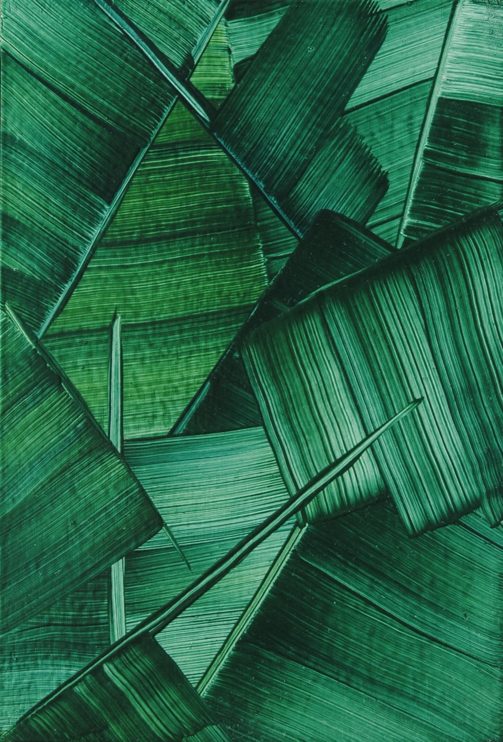 Green Palm Small — oil on board 15 x 20cm 2019