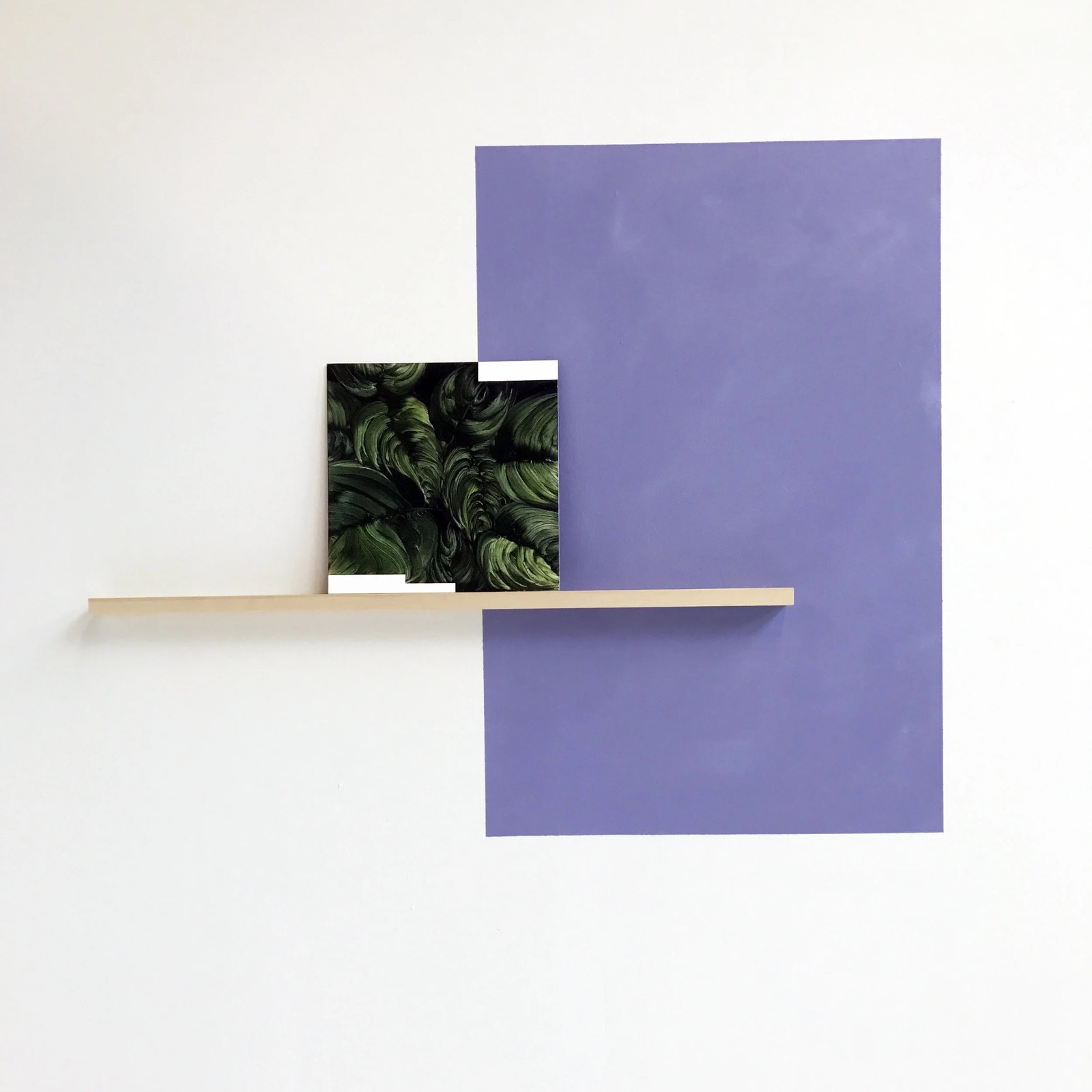 Leaf (installation shot - on shelf) — 30 x 30cm Oil on Board 2017