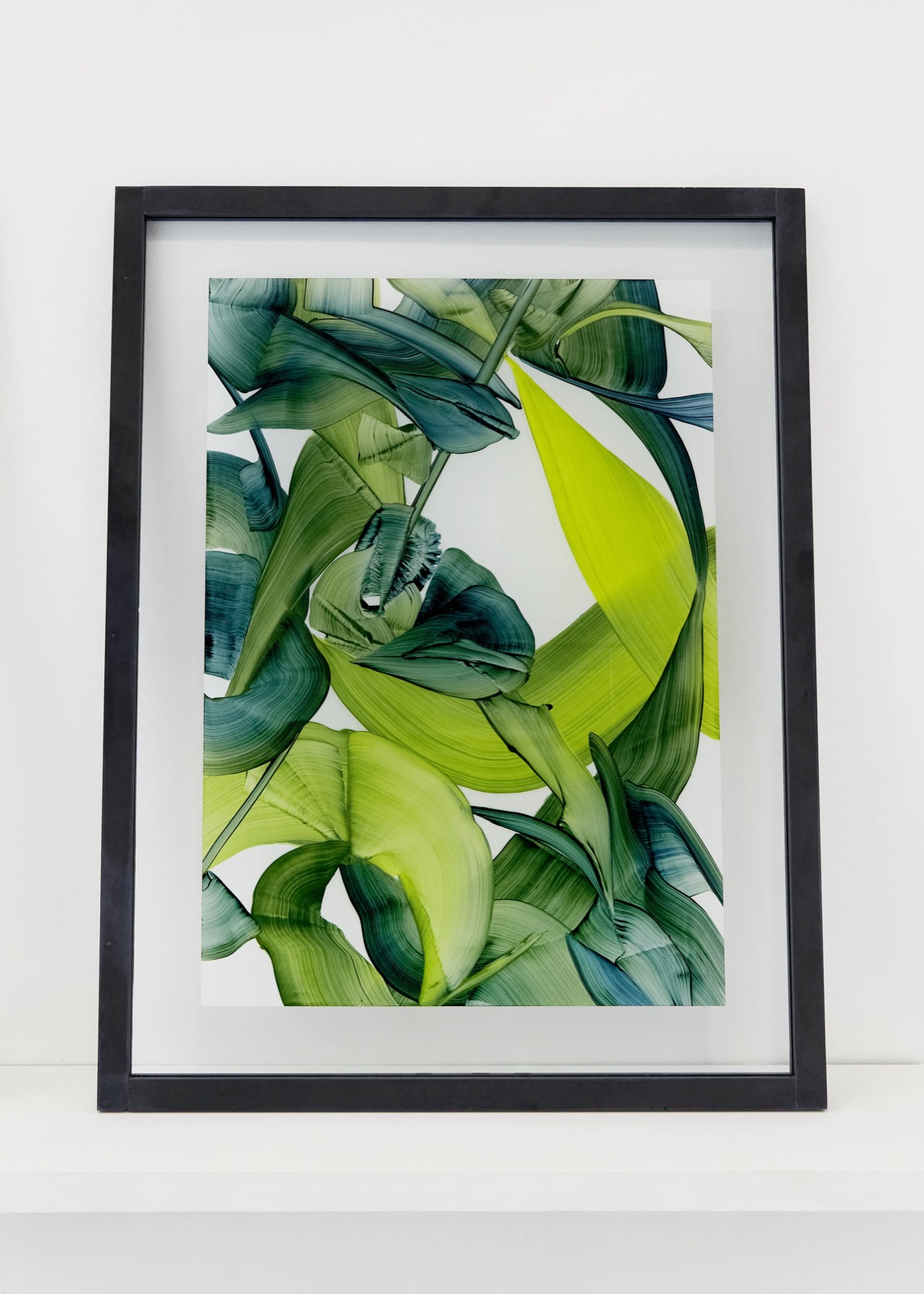 Outside In — 2020, Oil on tracing paper, Glass and Richlite frame 75 x 58 cm